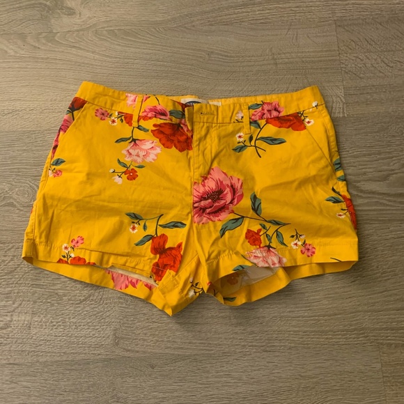 Old Navy Yellow Flower Shorts - Picture 1 of 2